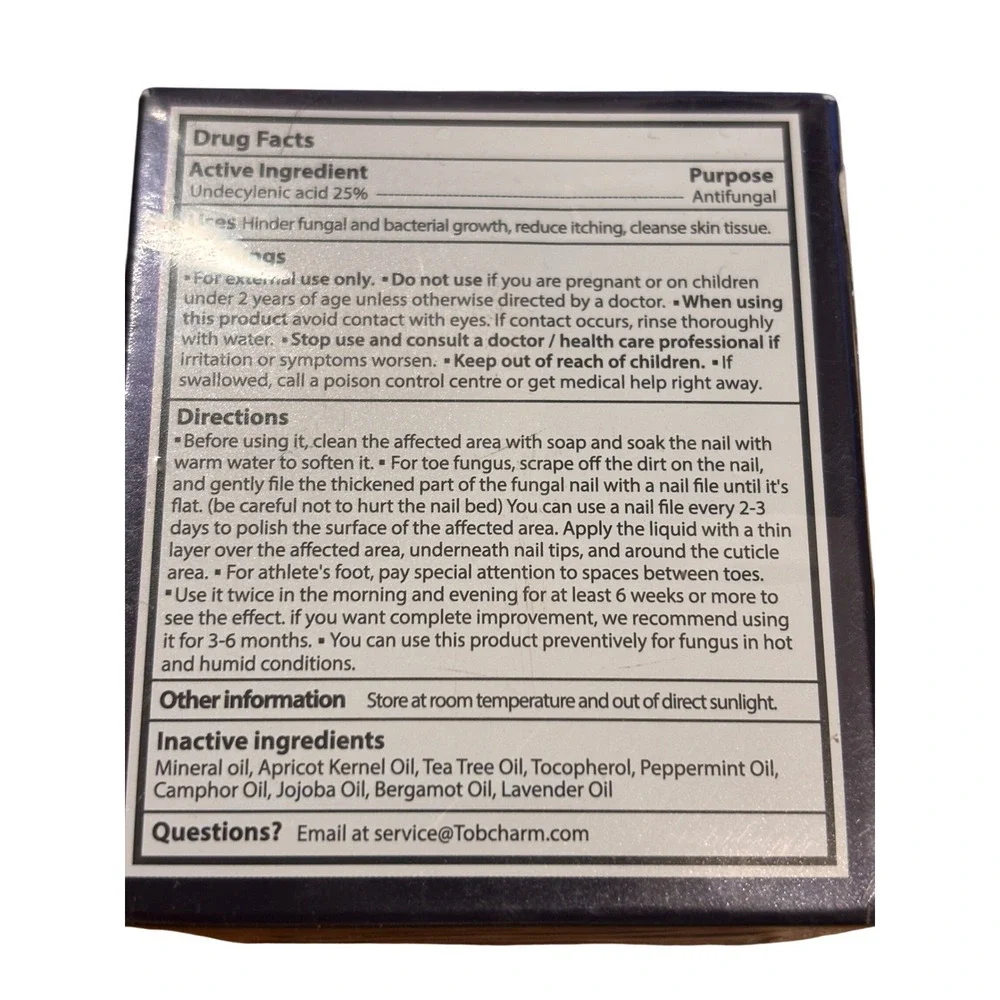 Tobcharm Unisex‎ Nail Fungus Treatment 1oz Blue Maximum Strength 25% Undecylenic